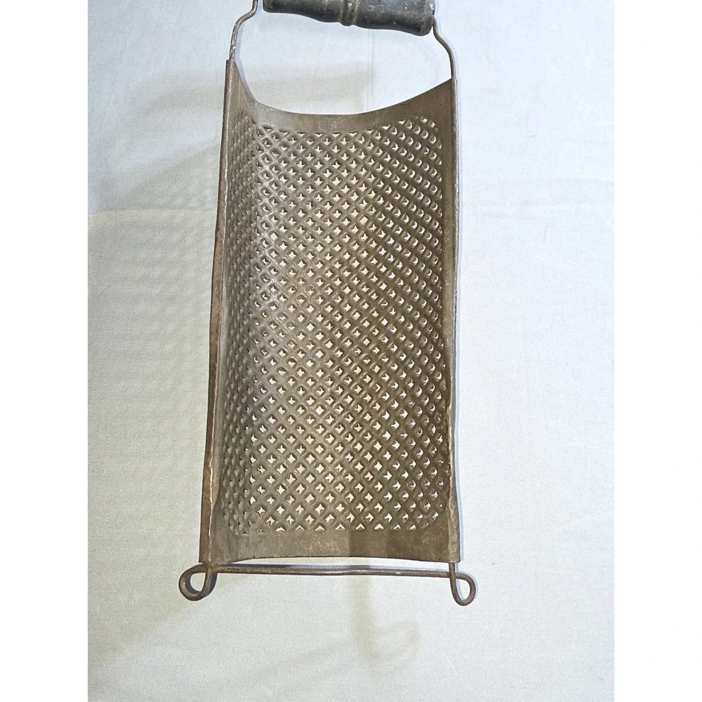 Vintage Metal Hand Grater Wood Handle Primitive Farmhouse Kitchen Rustic Decor